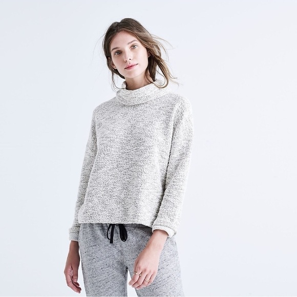 MADEWELL Marled Pullover Top Grey Medium - Picture 1 of 10